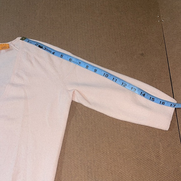 Tory Burch light pink WOOL V Neck Sweater M - Picture 6 of 12